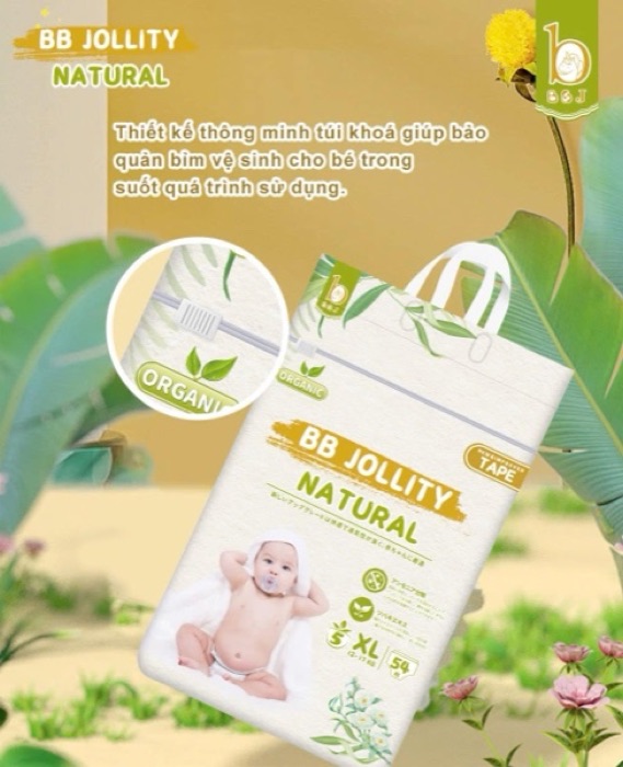Bỉm BB Jollity Natural – Khử mùi nước tiểu