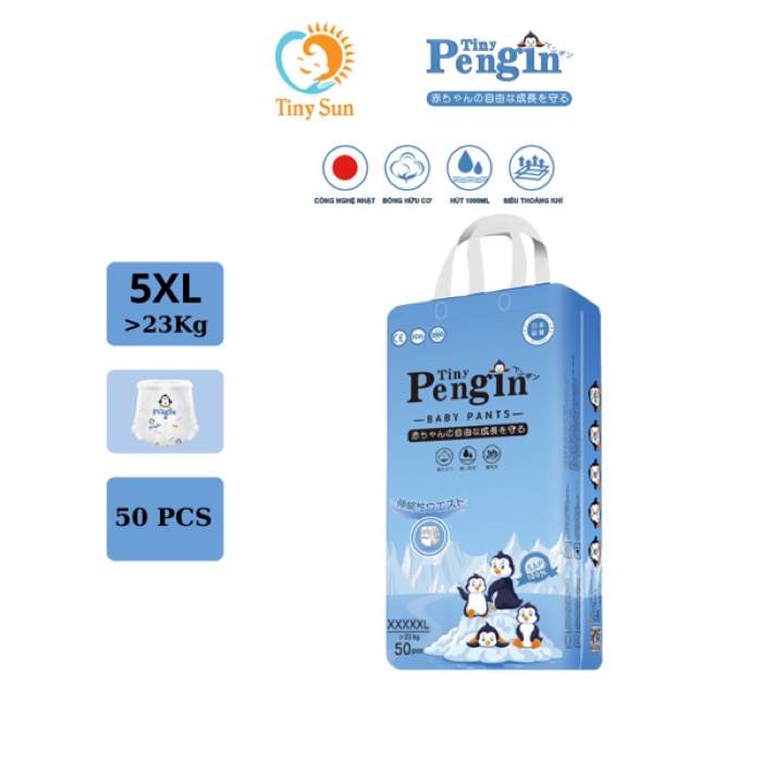 Bỉm Tiny Pengin – Vải sợi tre