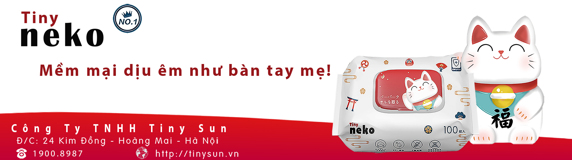 banner khăn ướt neko