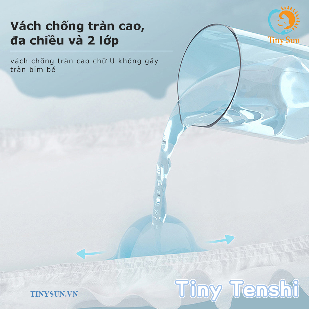 bỉm trẻ em tiny tenshi có vách chống tràn cao 2 lớp