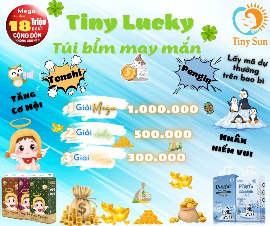 tui bim may mắn tiny pengin, tiny hoshi