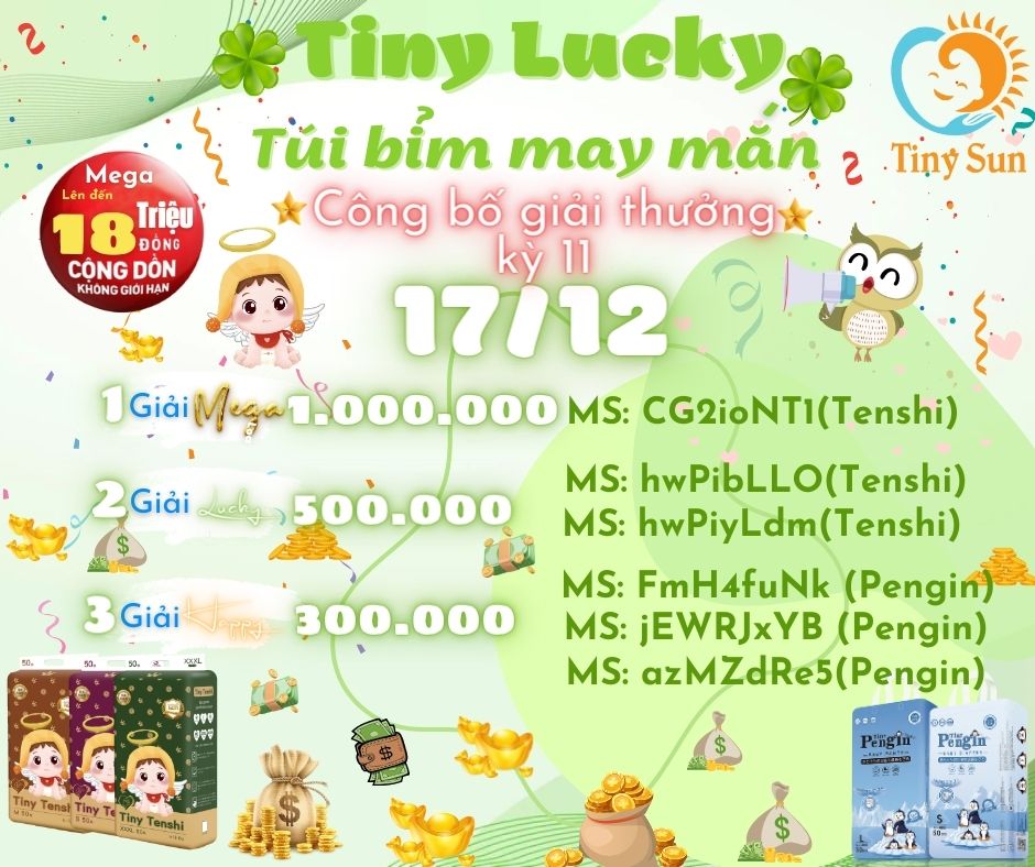 tiny lucky - túi bỉm may mắn kỳ 11