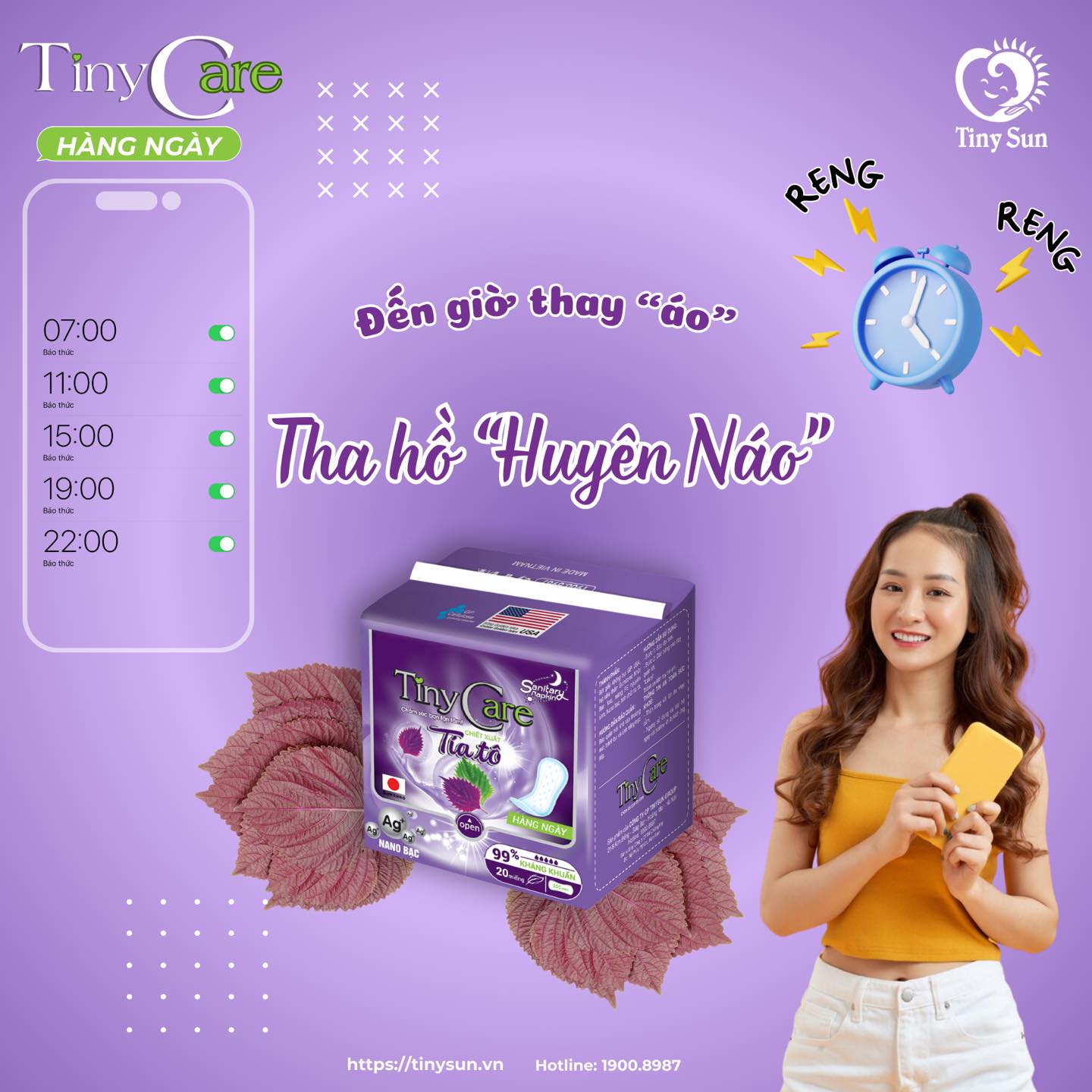 Băng Vệ Sinh TinyCare Tinh Chất Tía Tô - TinySun - Ảnh 8