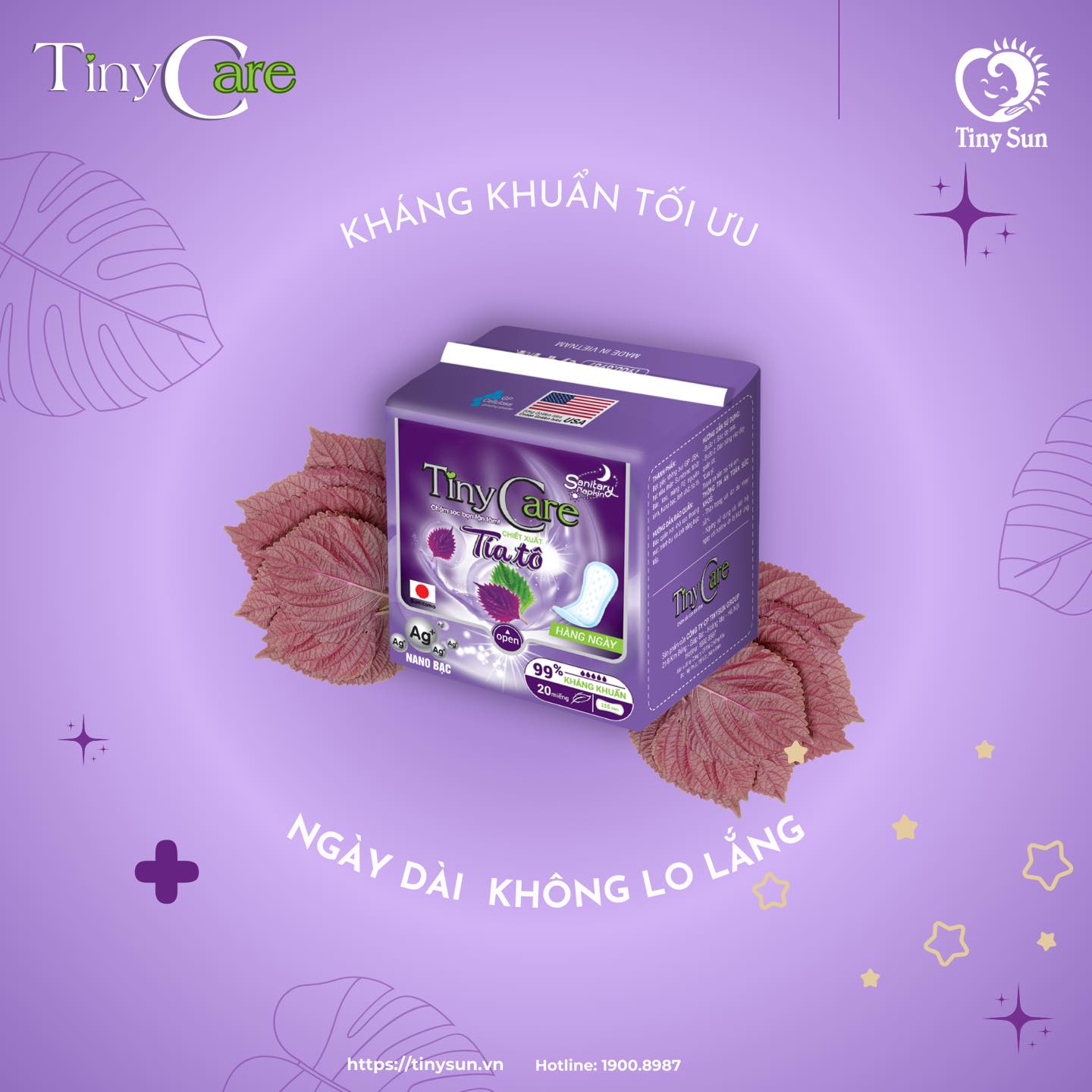 Băng Vệ Sinh TinyCare Tinh Chất Tía Tô - TinySun - Ảnh 10