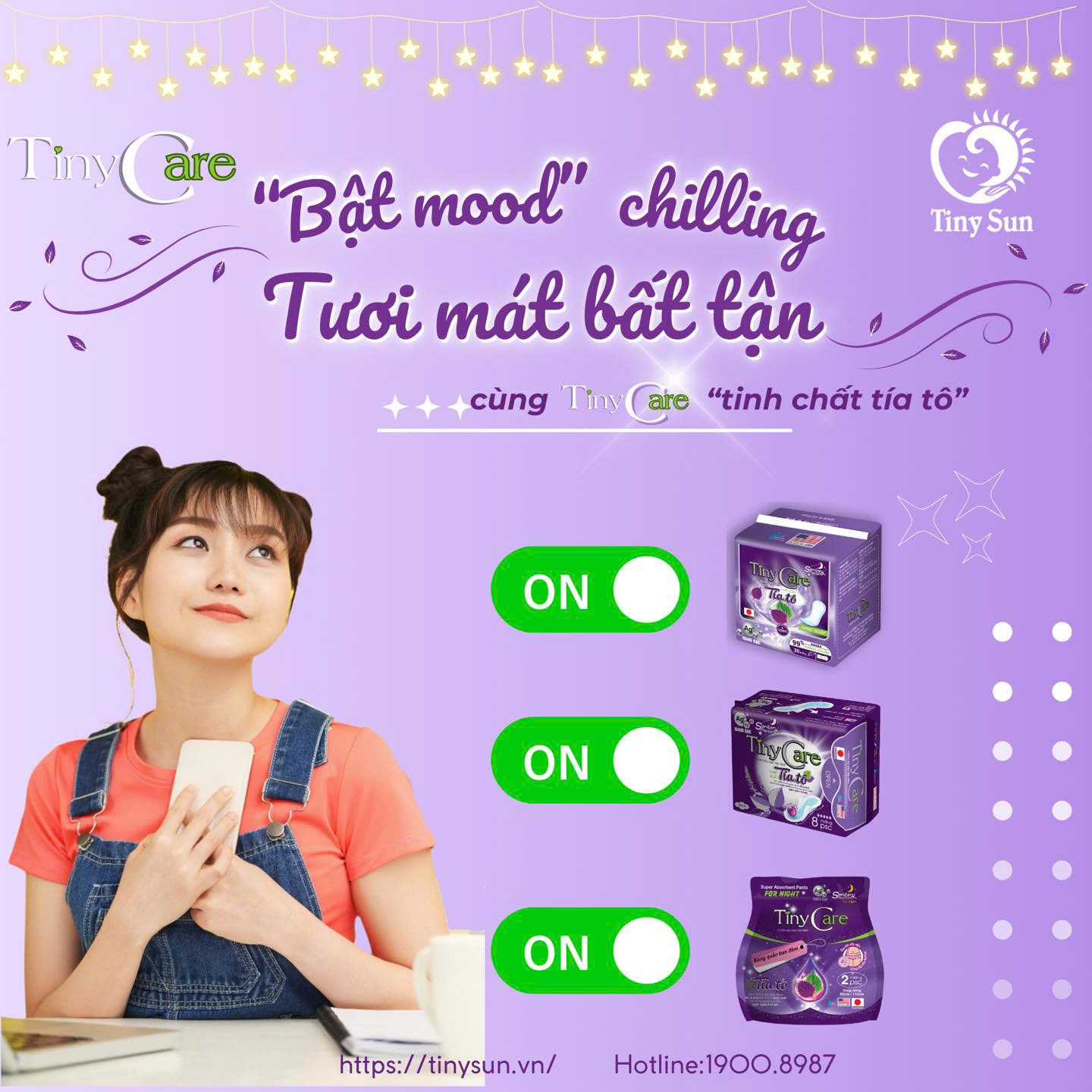 Băng Vệ Sinh TinyCare Tinh Chất Tía Tô - TinySun - Ảnh 4