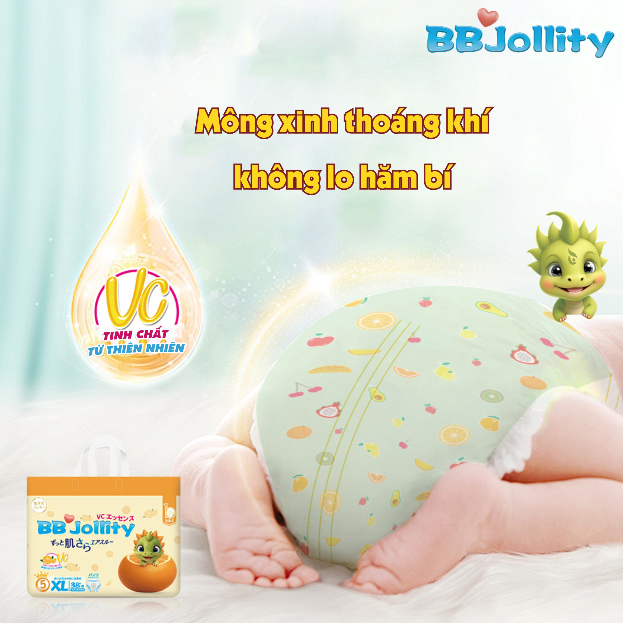 Bỉm BB Jollity Cao cấp - Vitamin C - Ảnh 2