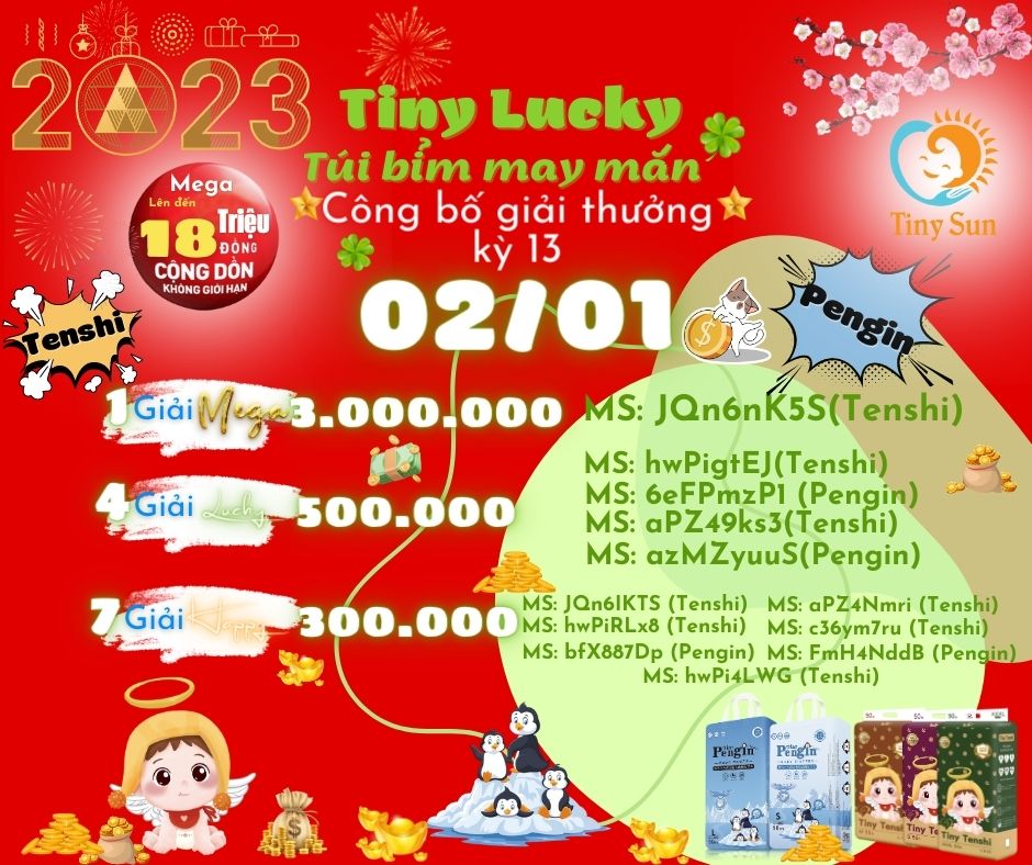 tiny lucky - túi bỉm may mắn kỳ 13