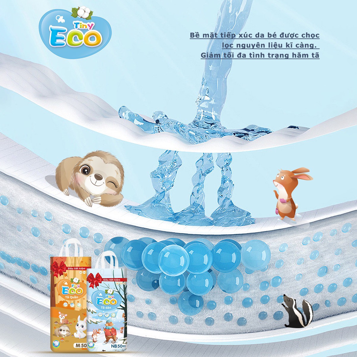 Bỉm Tiny Eco - Đai chun chống lằn - Ảnh 5