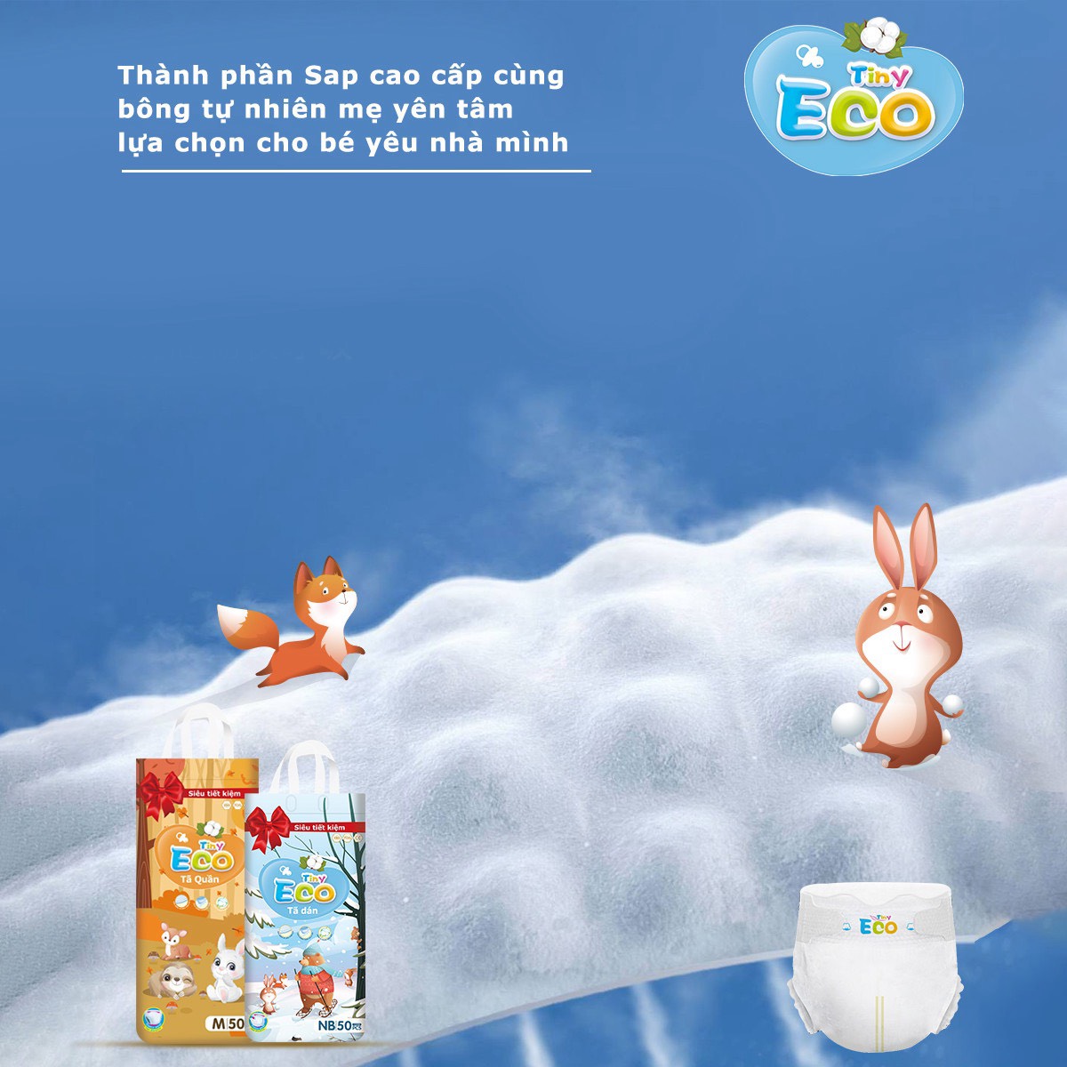 Bỉm Tiny Eco - Đai chun chống lằn - Ảnh 4