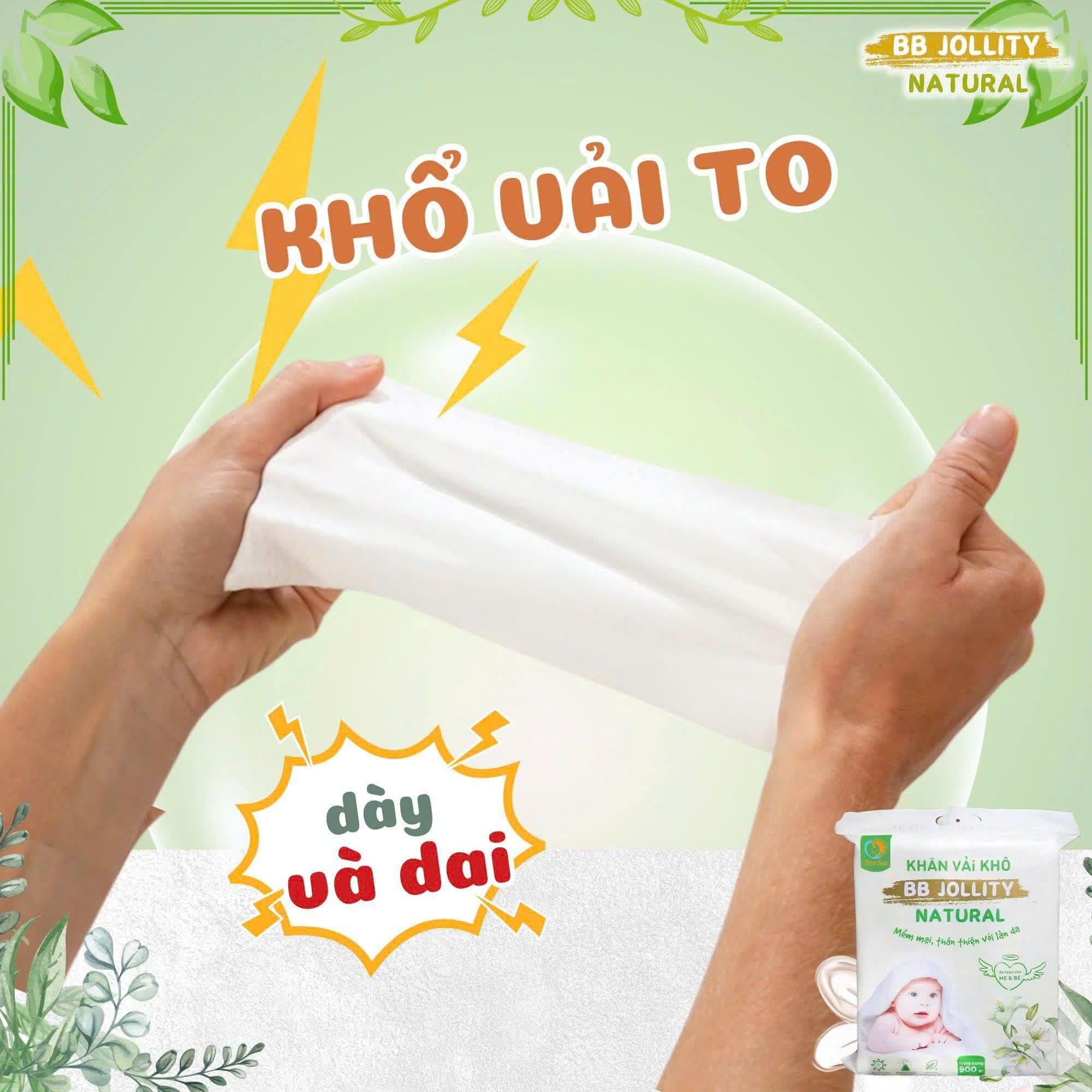 Khăn Khô Đa Năng BB Jollity Natural - Ảnh 5