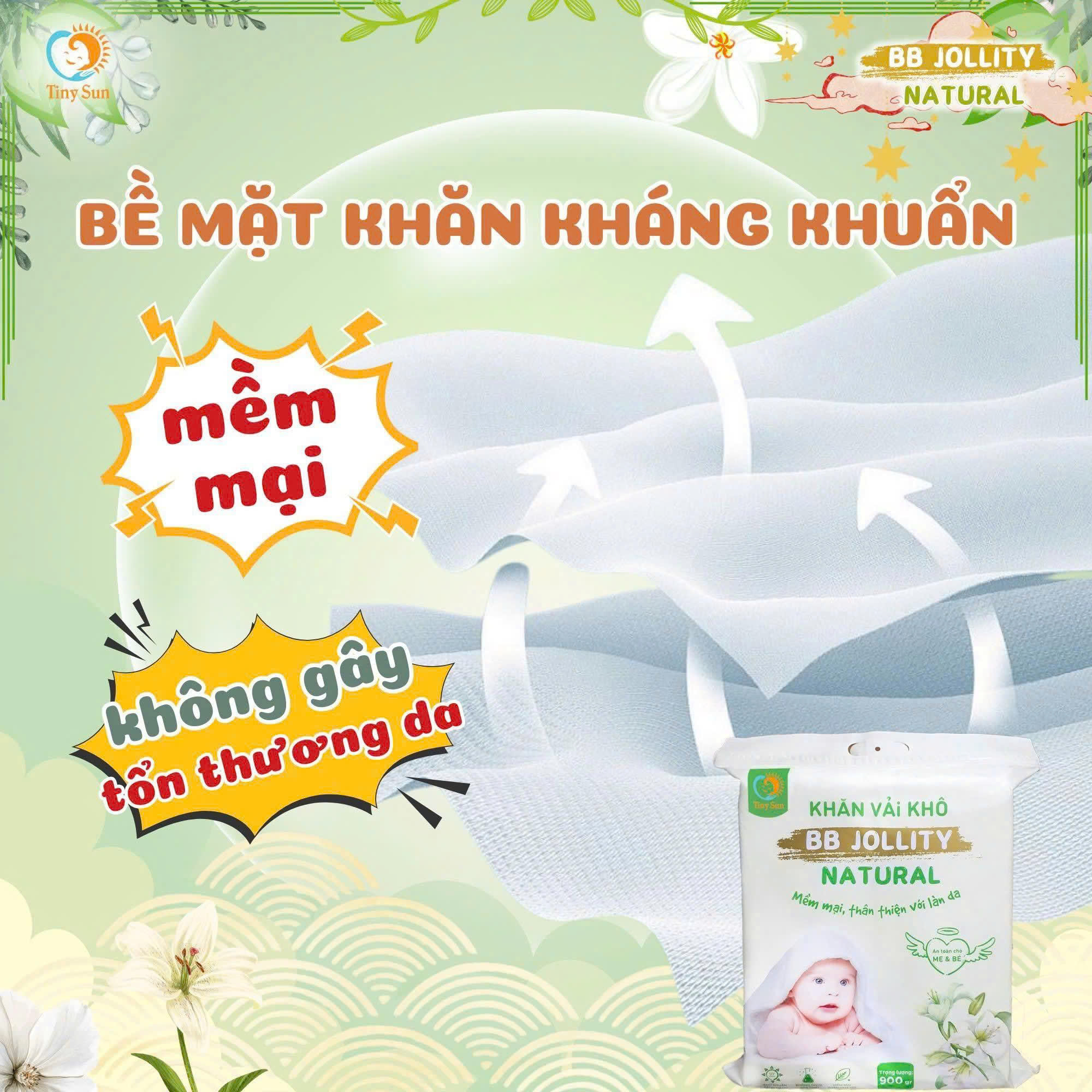 Khăn Khô Đa Năng BB Jollity Natural - Ảnh 2