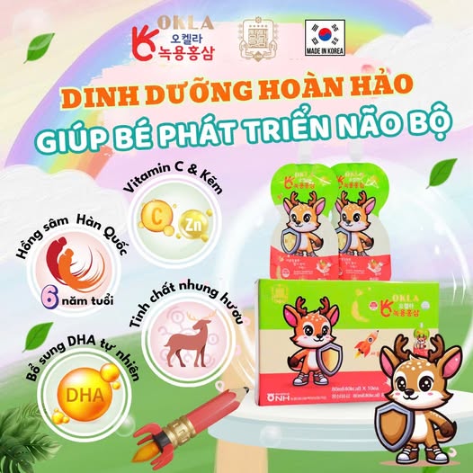 Nước Uống Hồng Sâm Nhung Hươu OKLA - Made in Korea - Ảnh 3
